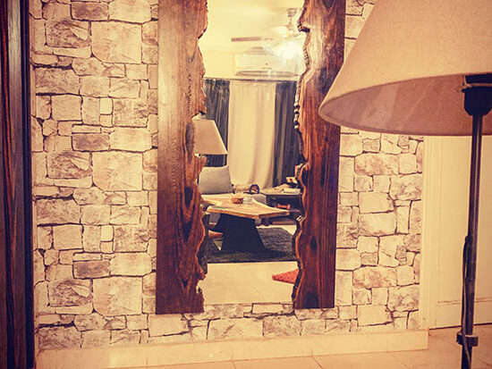 Live edge wooden wall mirror