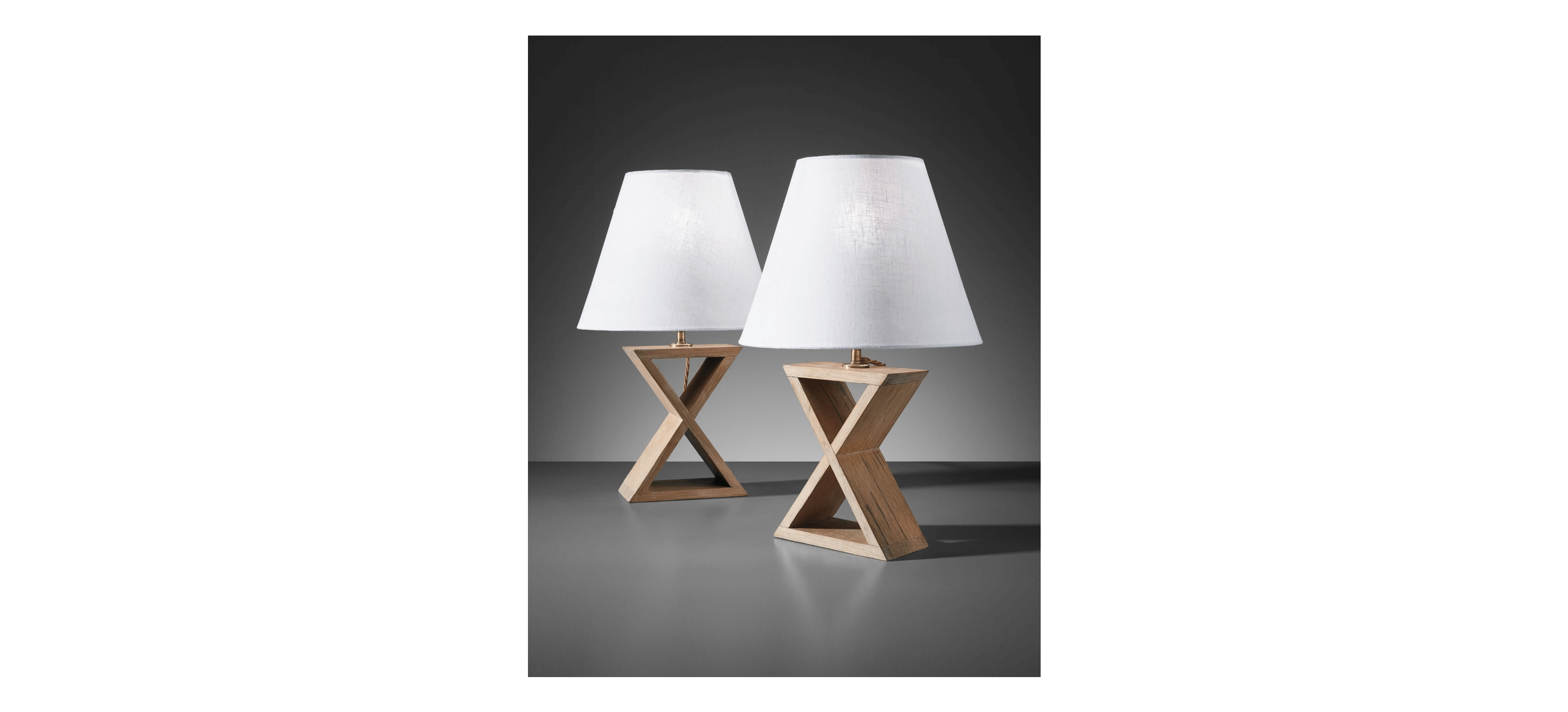 X wooden table lamp - Radwell Designs