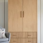 Doors and slatted drawers wardrobe