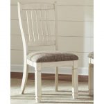 Antiqued finish slatted dining chair