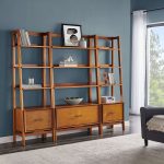 Oak 9 shelves 3 drawers bookcase