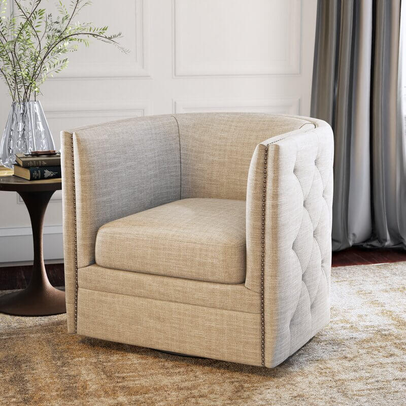 Tufted circular Chair - Radwell Designs