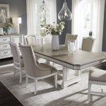 Antique finish trestle full dining room