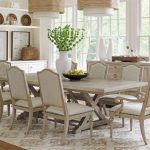 Wide rectangular 8 seats dining room with buffet