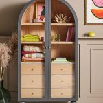 3 shelves and drawers display unit