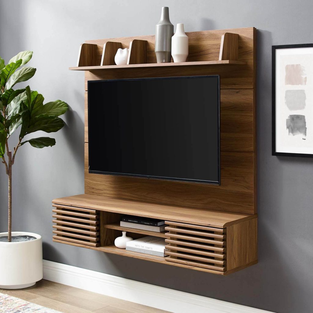 Wall Mounted TV Stand With Slatted Doors 1024x1024 