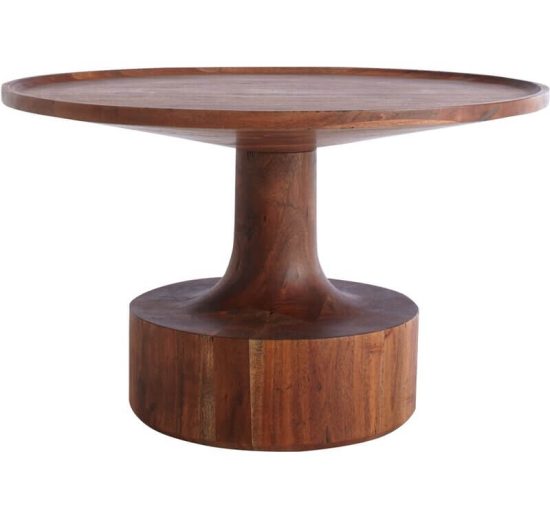Oak rounded coffee table