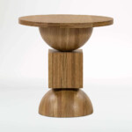 Oak geometrical end table
