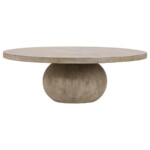 Carved rounded base coffee table