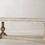Rectangular balustrade legs dining table