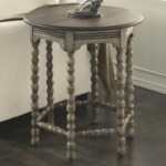 Rounded side table with curved legs