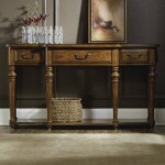 Traditional 3 drawers console table