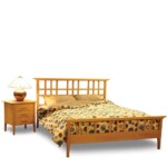 Set of single bed and nightstand