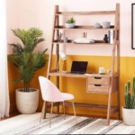 Desk with upper bookcase