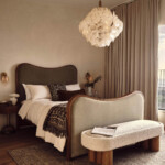 Curvaceous headboard and footboard bed
