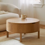 Round coffee table with storage