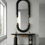Equipoise console with large mirror
